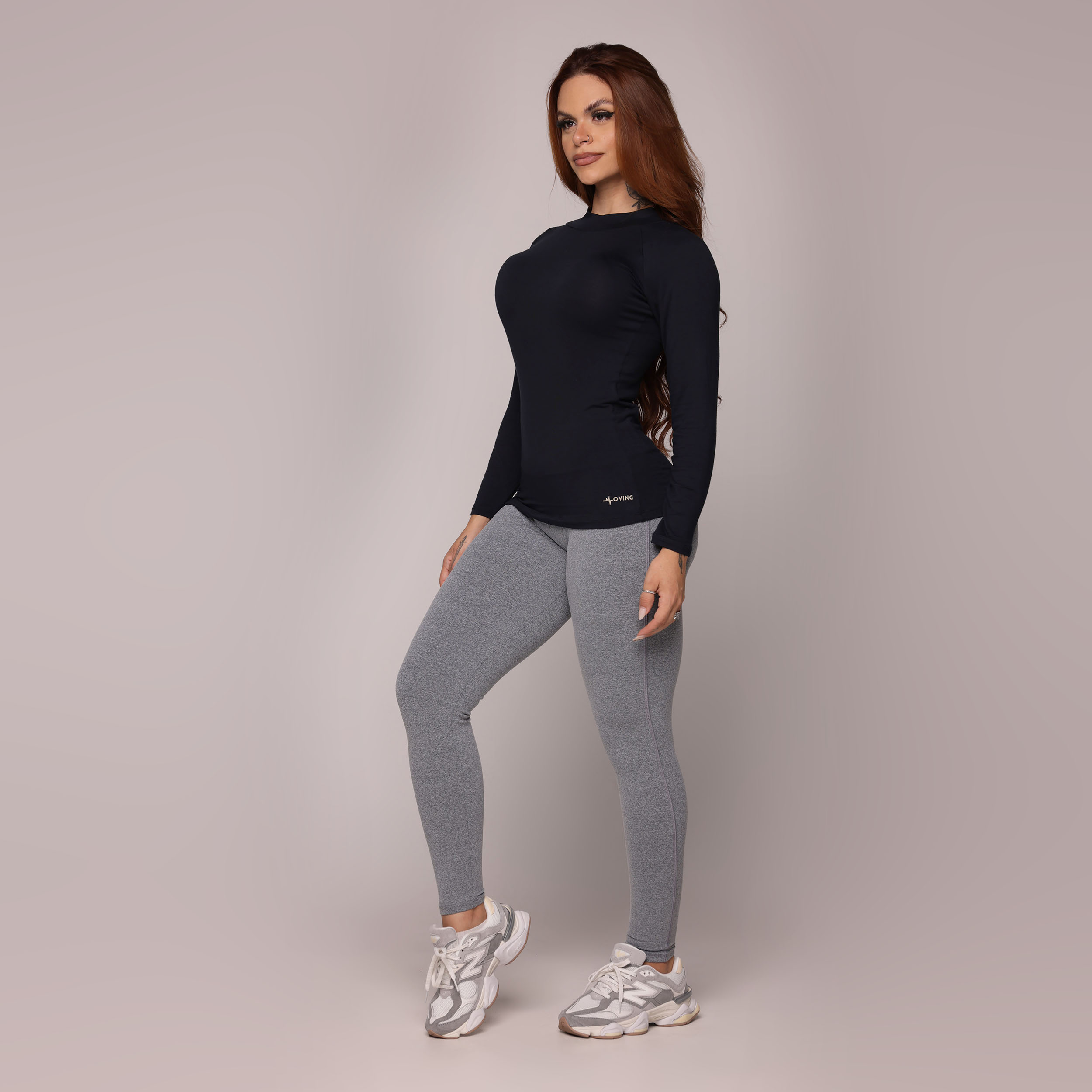 BLUSA ISTAMBUL MANGA LONGA TECH MODAL PRETO - Imagem 3