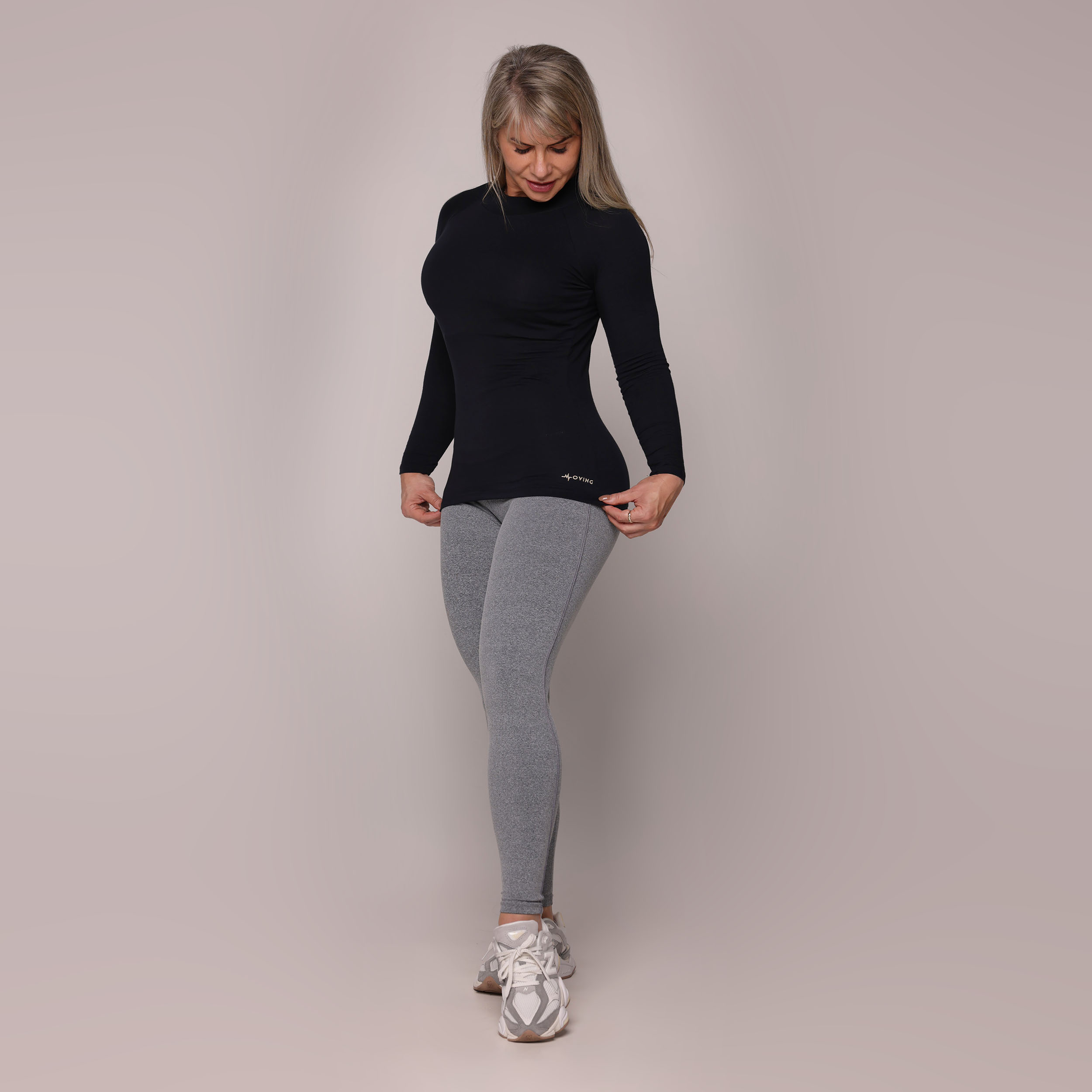 BLUSA ISTAMBUL MANGA LONGA TECH MODAL PRETO - Imagem 6