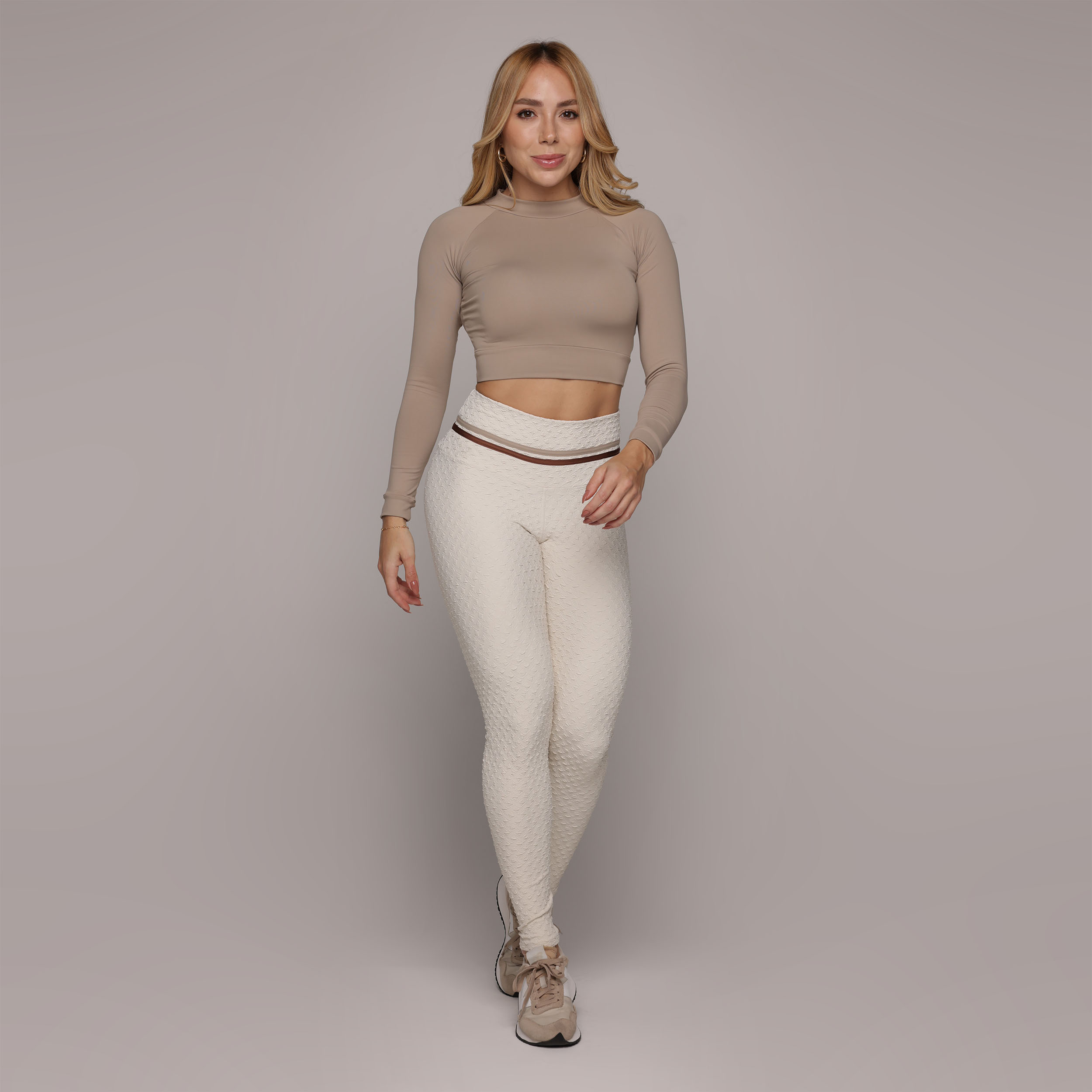 LEGGING EMPINA BUMBUM JACQUARD DIAMOND OFF-WHITE - Imagem 3