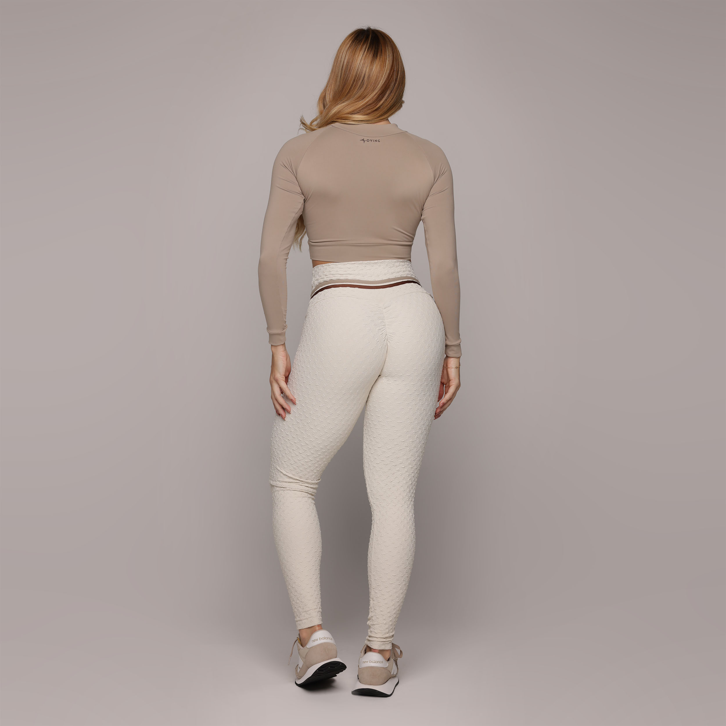 LEGGING EMPINA BUMBUM JACQUARD DIAMOND OFF-WHITE - Imagem 5
