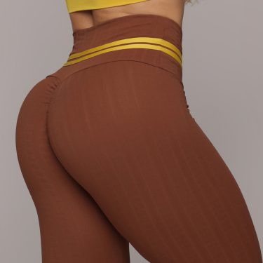 LEGGING EMPINA BUMBUM JACQUARD FLOWERS COFFEE