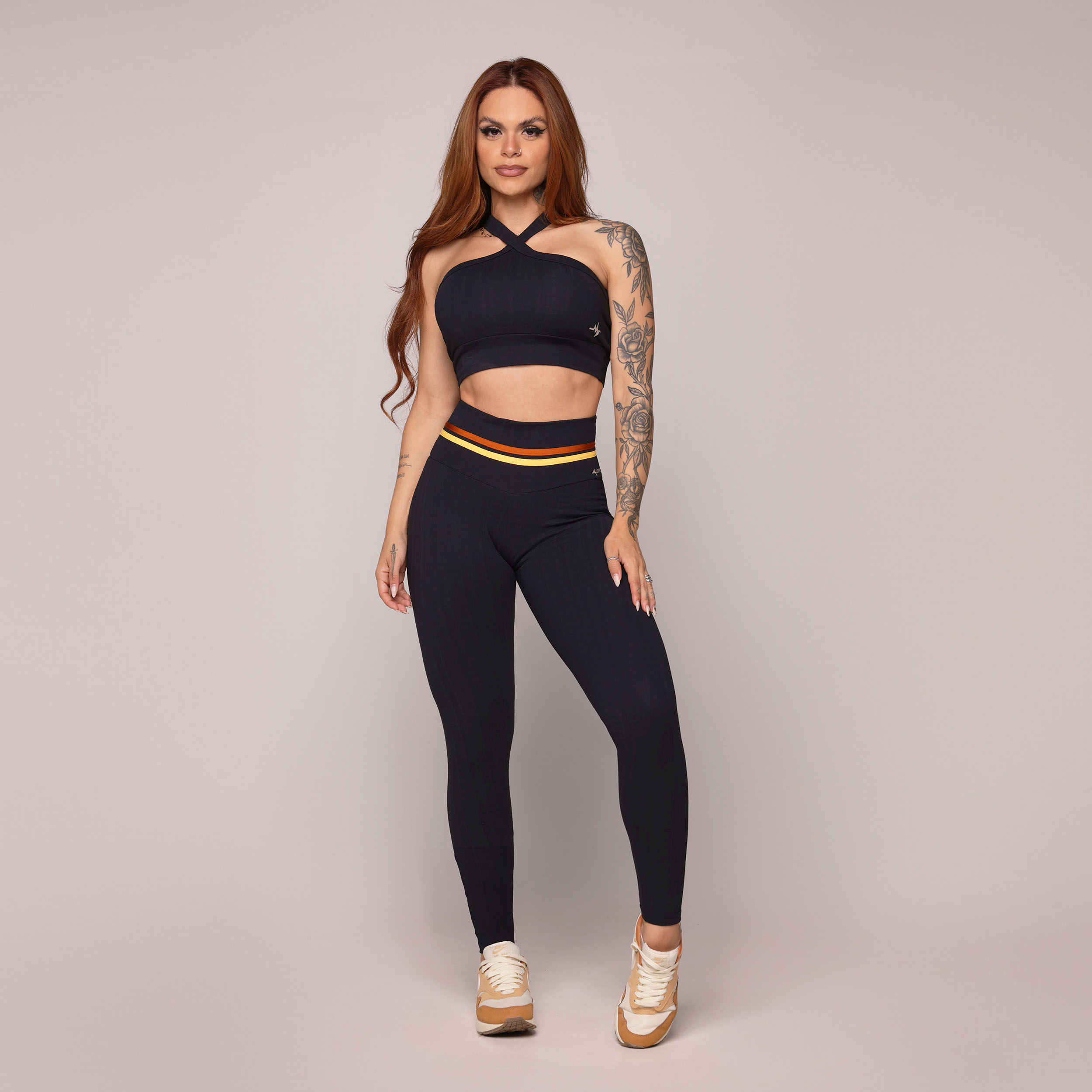 LEGGING EMPINA BUMBUM JACQUARD FLOWERS PRETO - Imagem 3