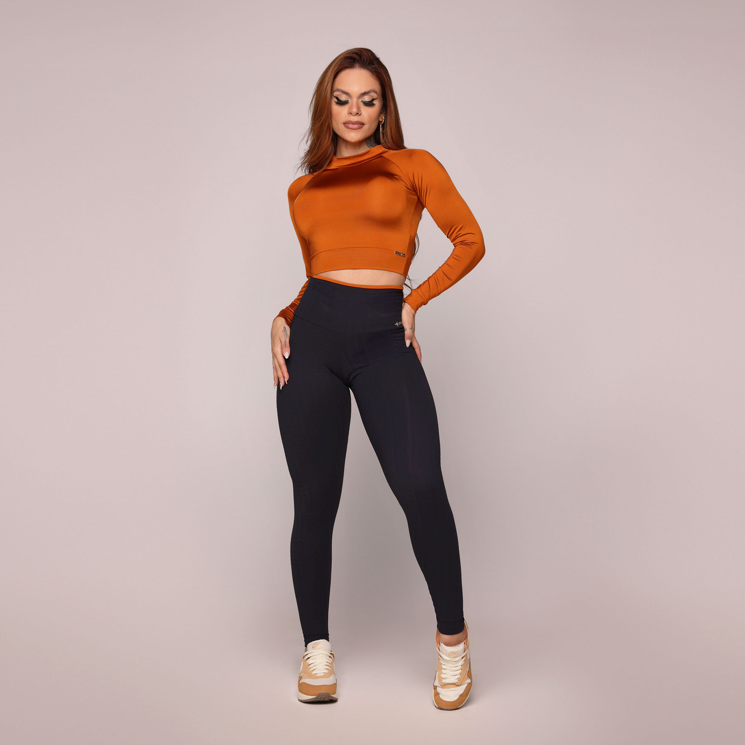 LEGGING HEART BICOLOR JACQUARD FLOWERS PRETO - Imagem 6