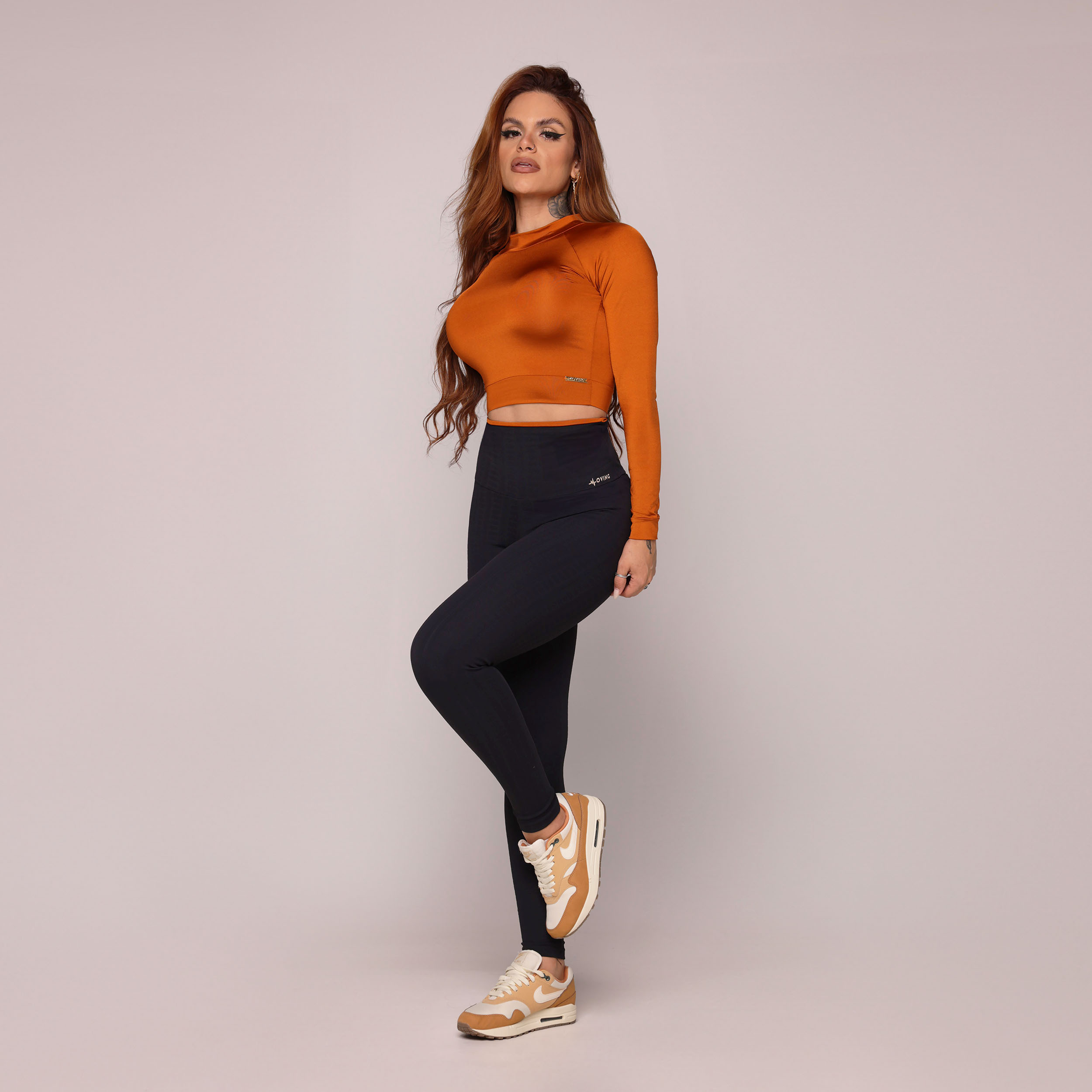 LEGGING HEART BICOLOR JACQUARD FLOWERS PRETO - Imagem 7