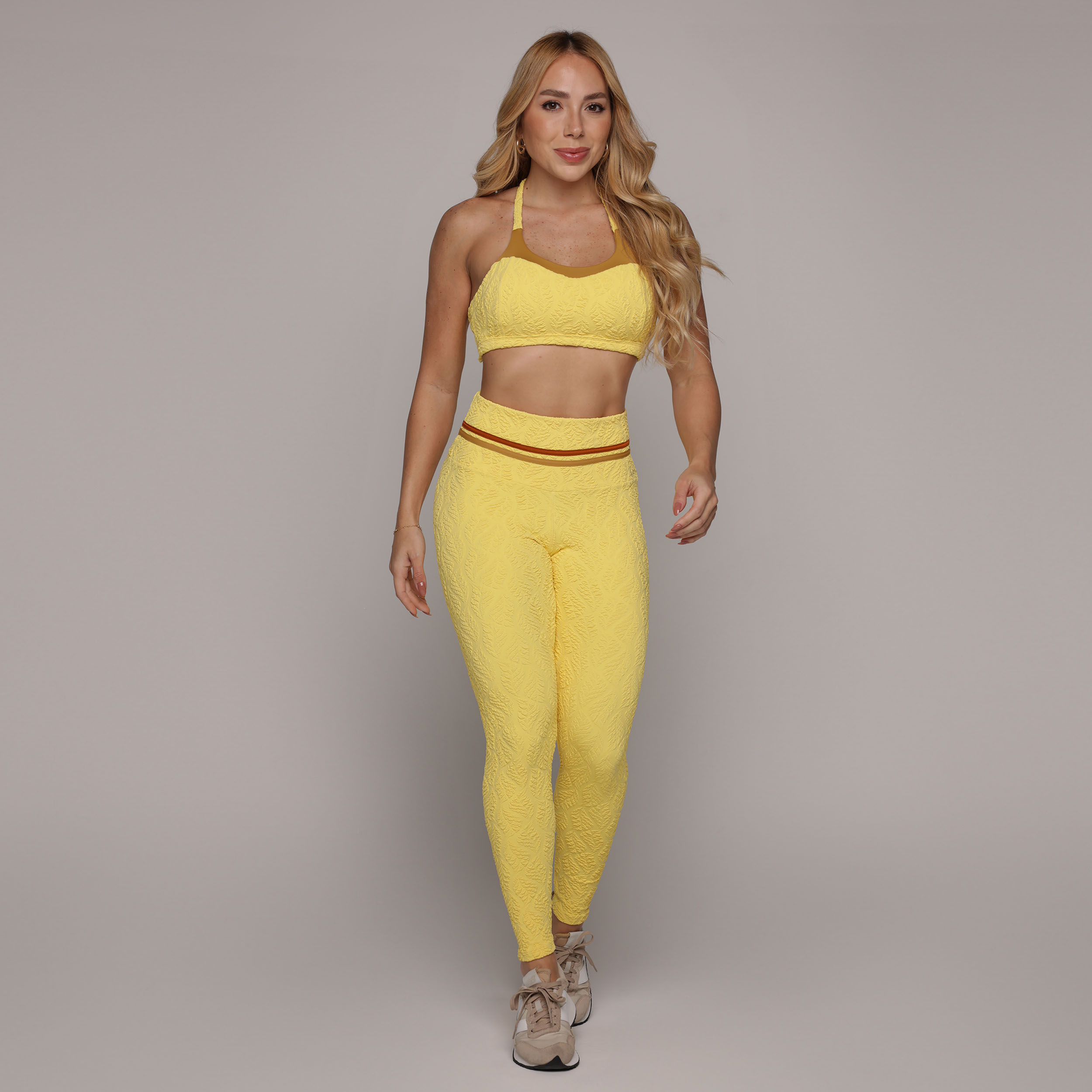 LEGGING EMPINA BUMBUM JACQUARD NATURE MANTEIGA - Imagem 4