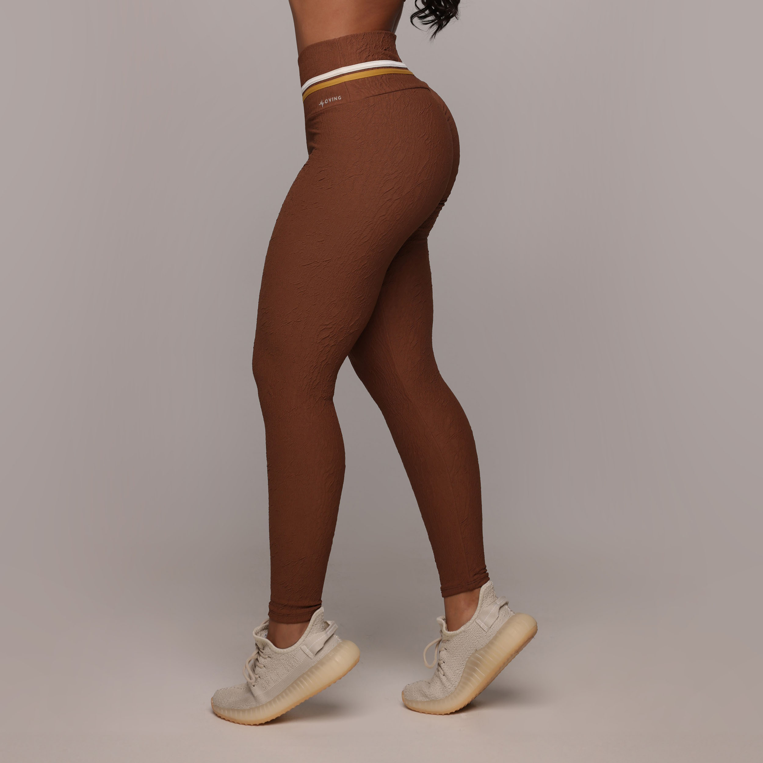 LEGGING EMPINA BUMBUM JACQUARD DUNAS COFFEE