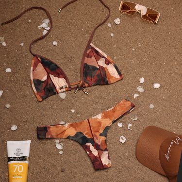 BIQUÍNI CORTININHA CAMUFLADO TERRACOTA