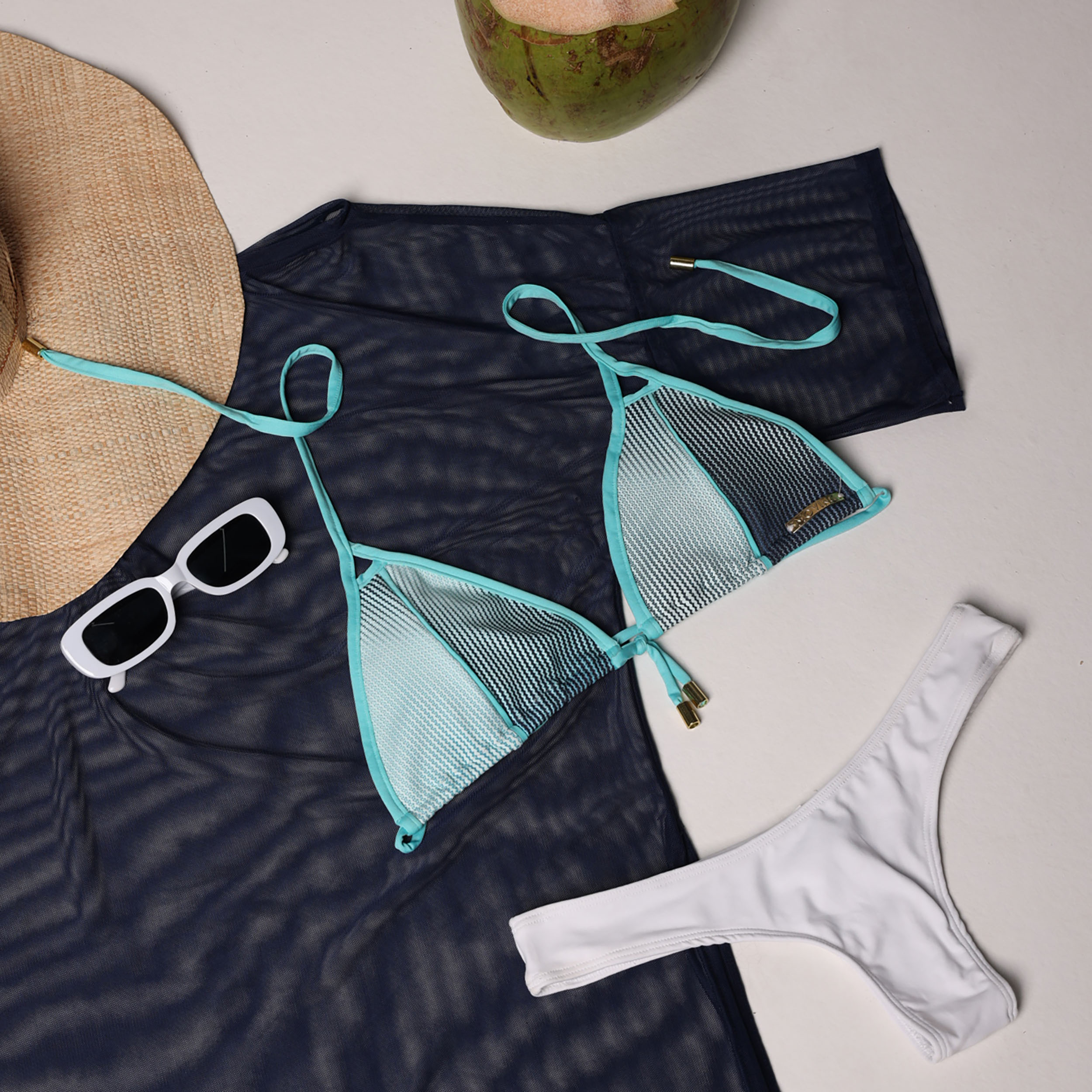 BIQUÍNI CORTININHA DEGRADÊ AZUL COM CALCINHA BRANCA - Imagem 3