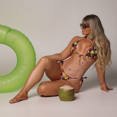 BIQUÍNI CORTININHA FOLHAS DE OUTONO COLORIDAS