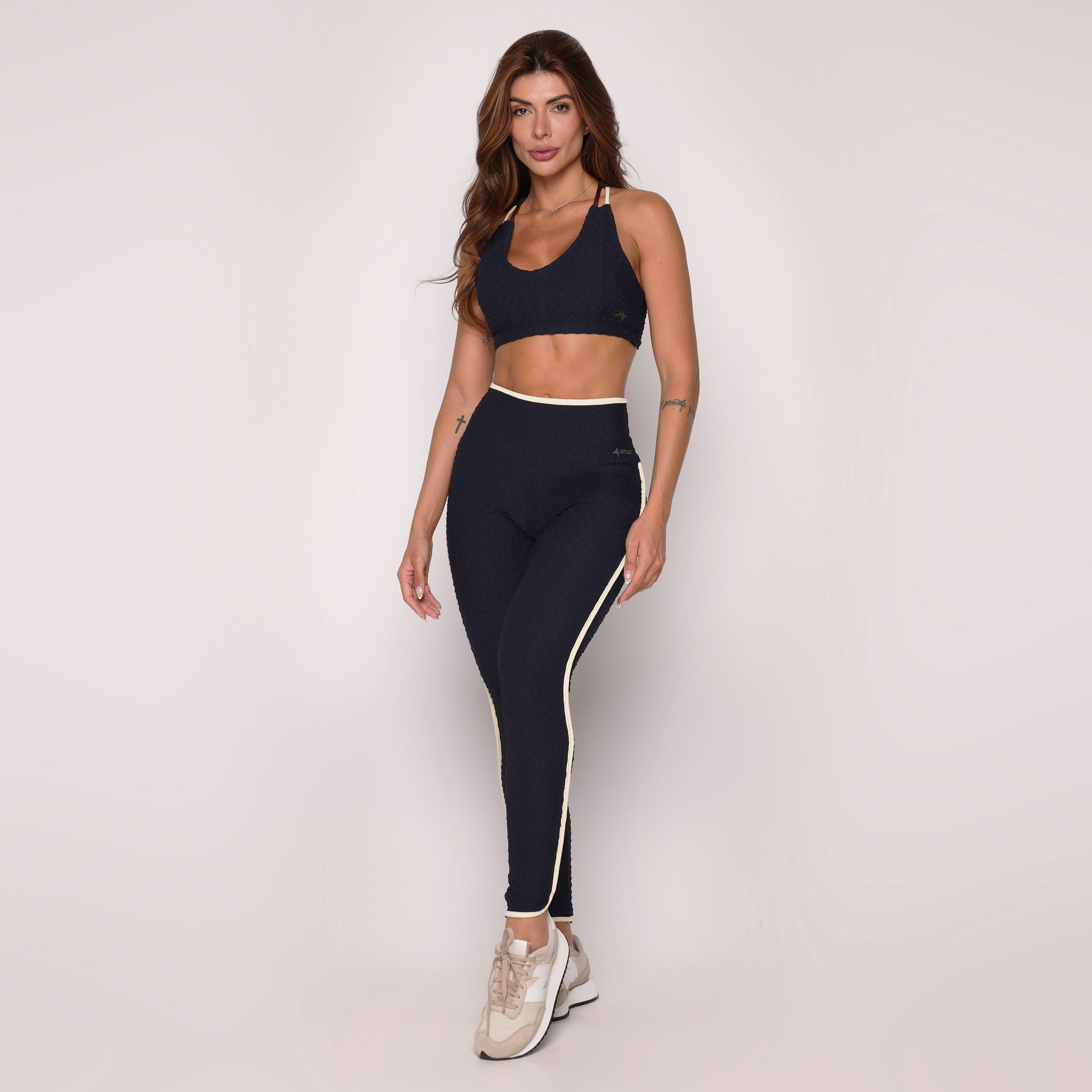 LEGGING LIVE BICOLOR EMPINA BUMBUM JACQUARD DIAMOND PRETO - Imagem 6