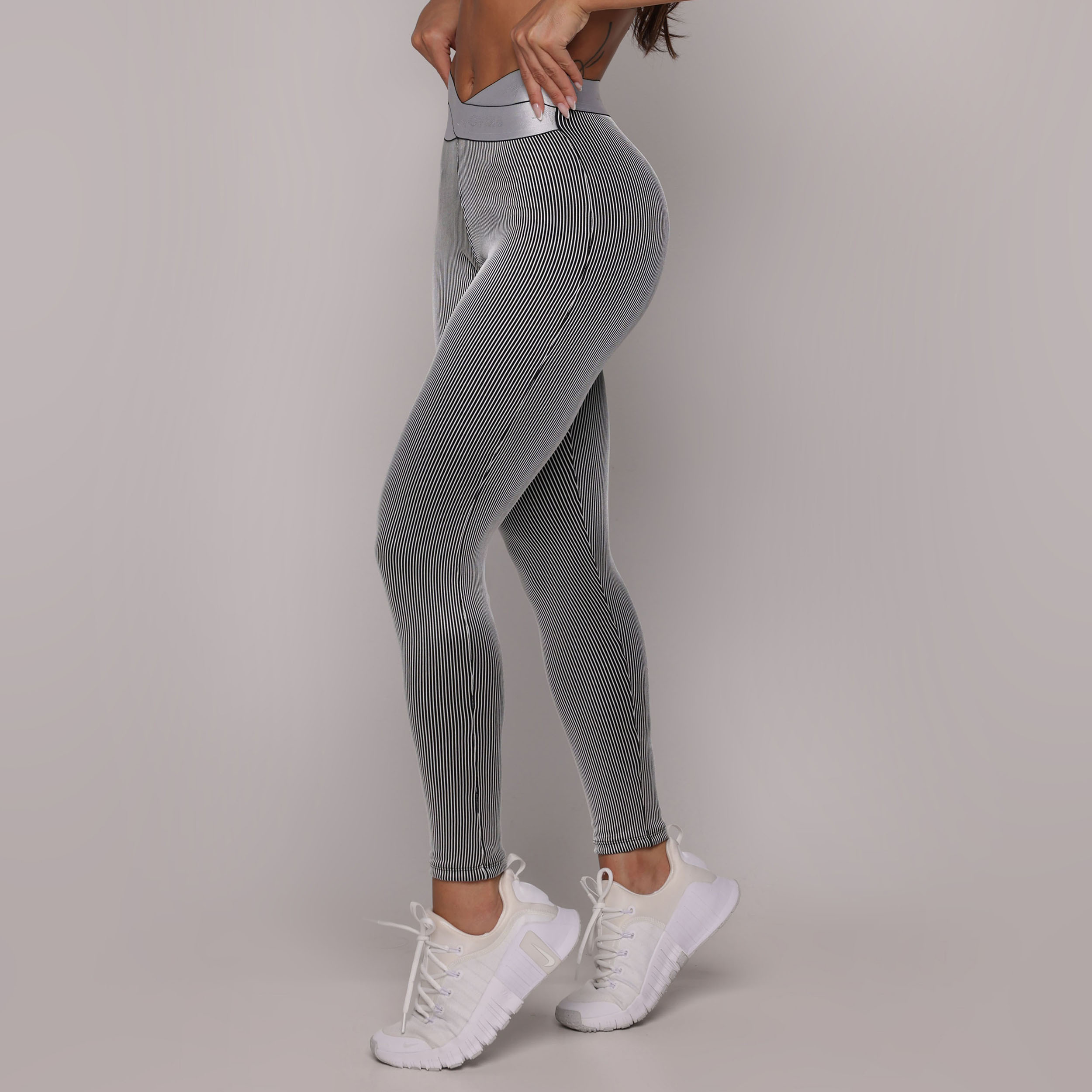 LEGGING HIT JACQUARD LINES BRANCO