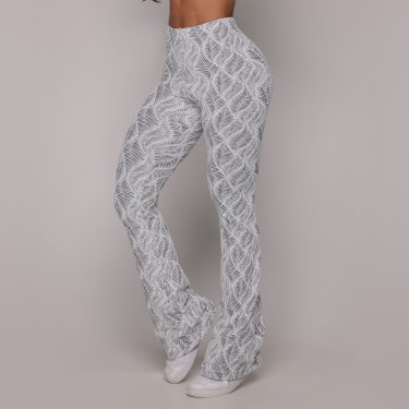 CALÇA FLARE JACQUARD SELVA BRANCO