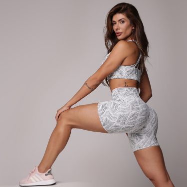 SHORT HEART BICOLOR JACQUARD SELVA BRANCO