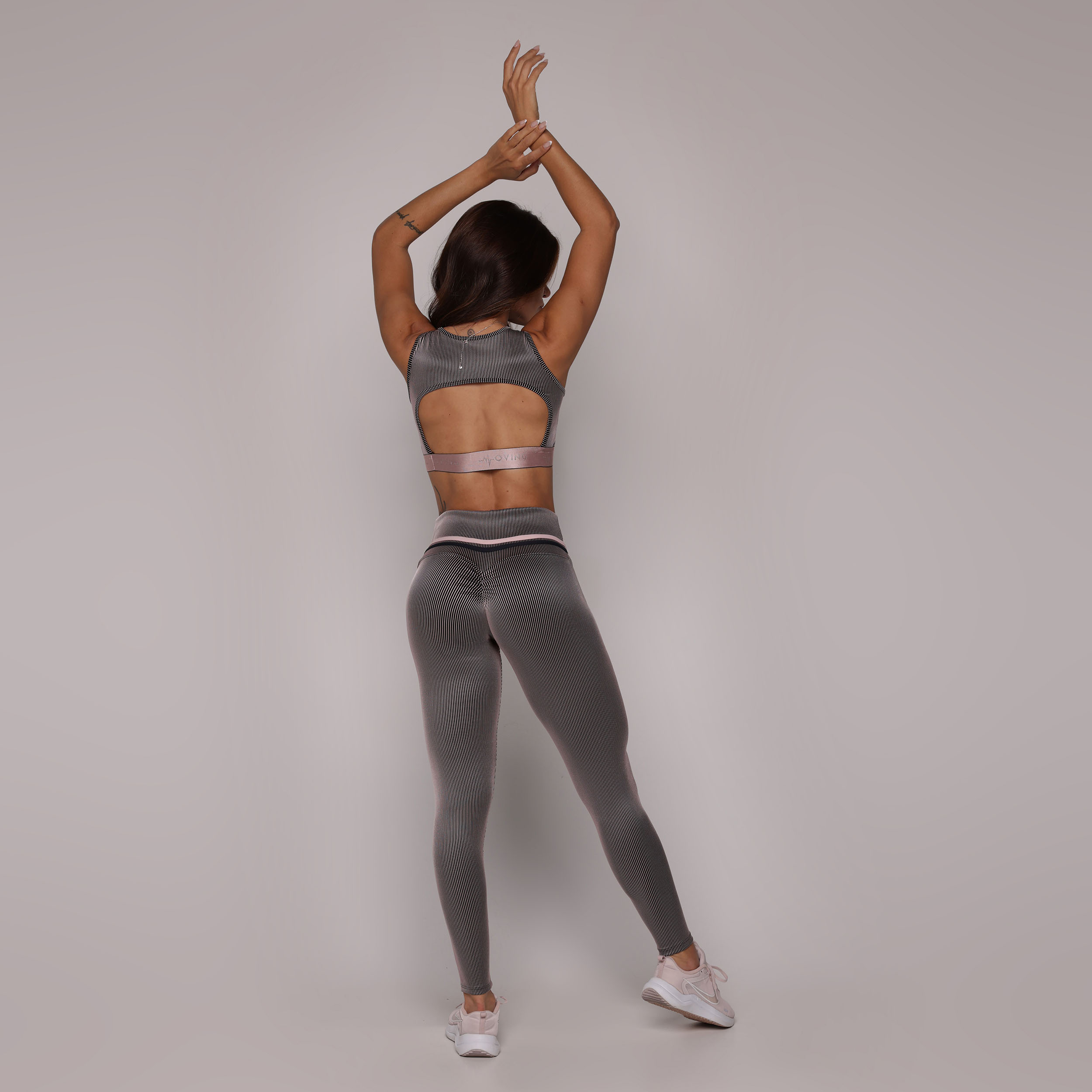 LEGGING EMPINA BUMBUM JACQUARD LINES ROSÊ - Imagem 5