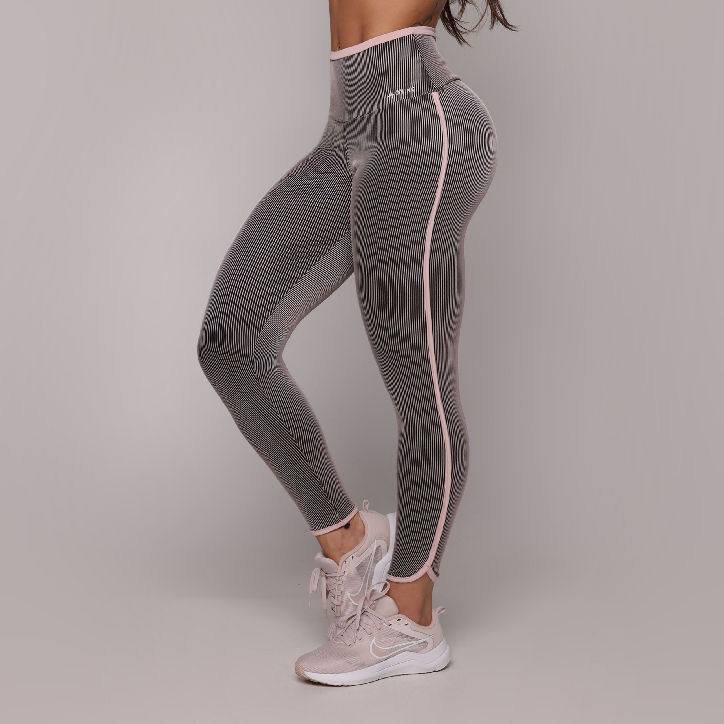 LEGGING LIVE BICOLOR EMPINA BUMBUM JACQUARD LINES ROSÊ - Imagem 3