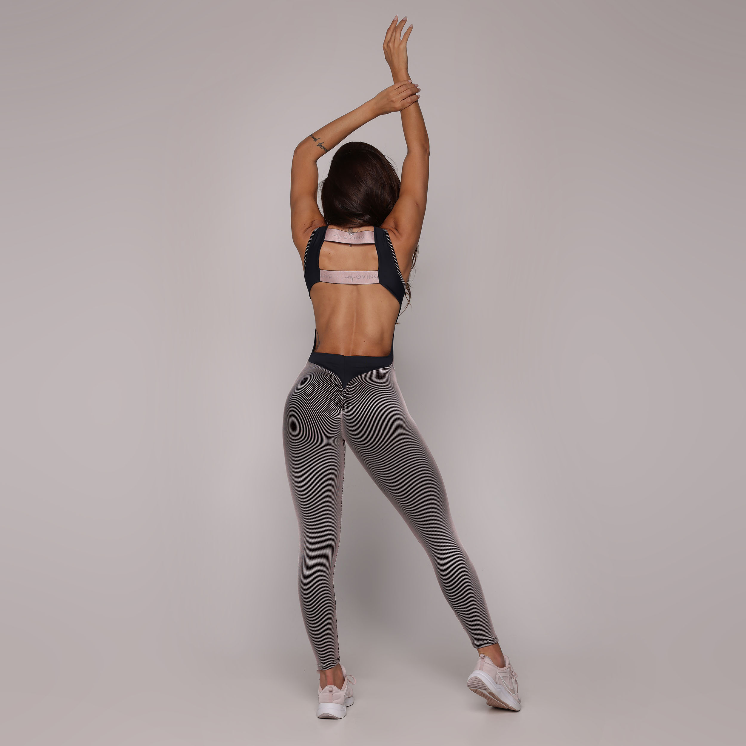 MACACÃO NOCAUTE EMPINA BUMBUM JACQUARD LINES ROSÊ - Imagem 3