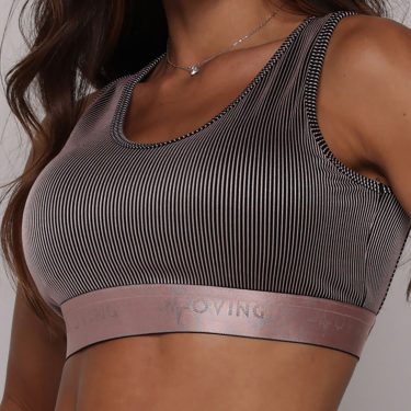 TOP FIT JACQUARD LINES ROSÊ COM ELÁSTICO