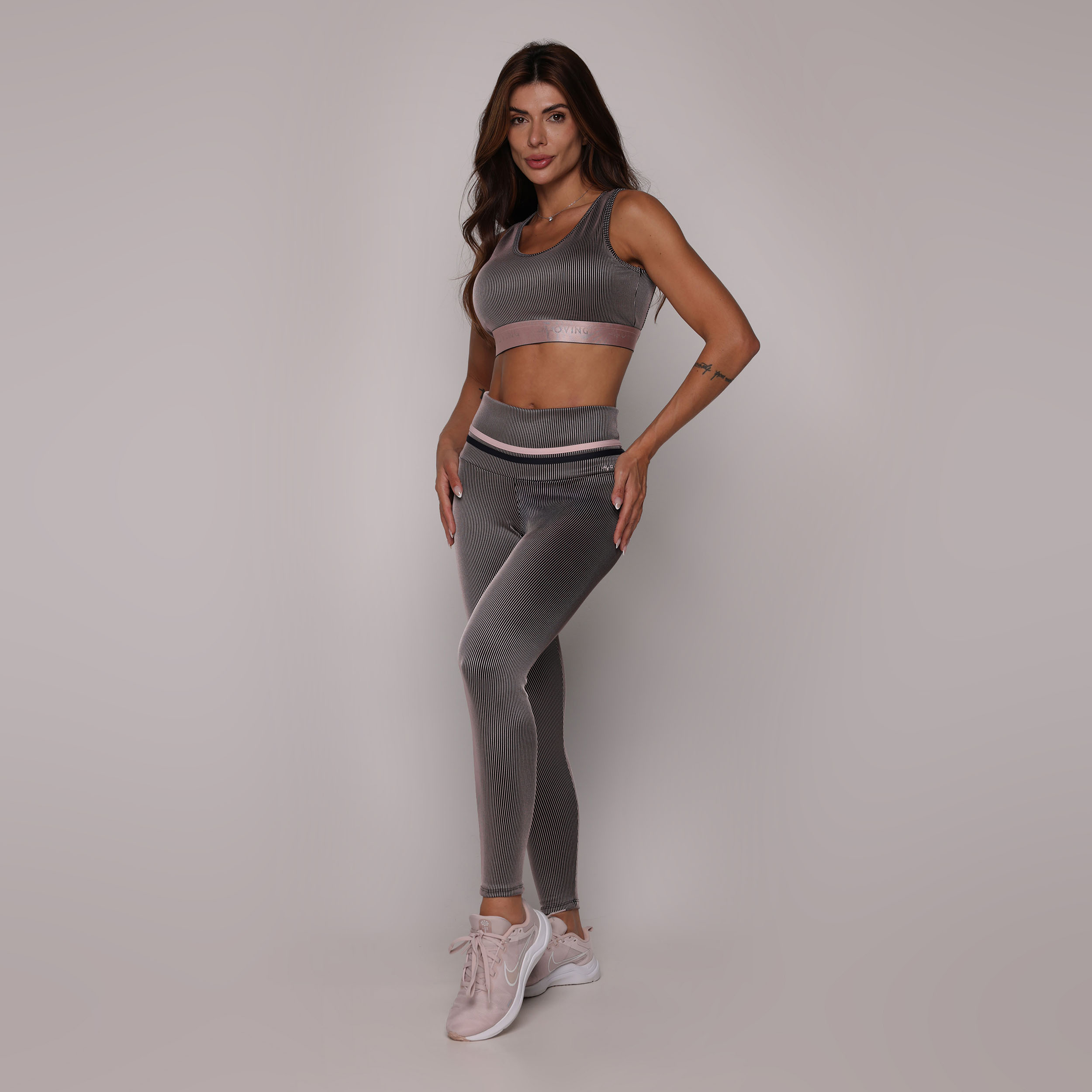 TOP FIT JACQUARD LINES ROSÊ COM ELÁSTICO - Imagem 5