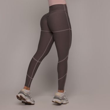 LEGGING PUMP EMPINA BUMBUM JACQUARD CANELADO CHUMBO