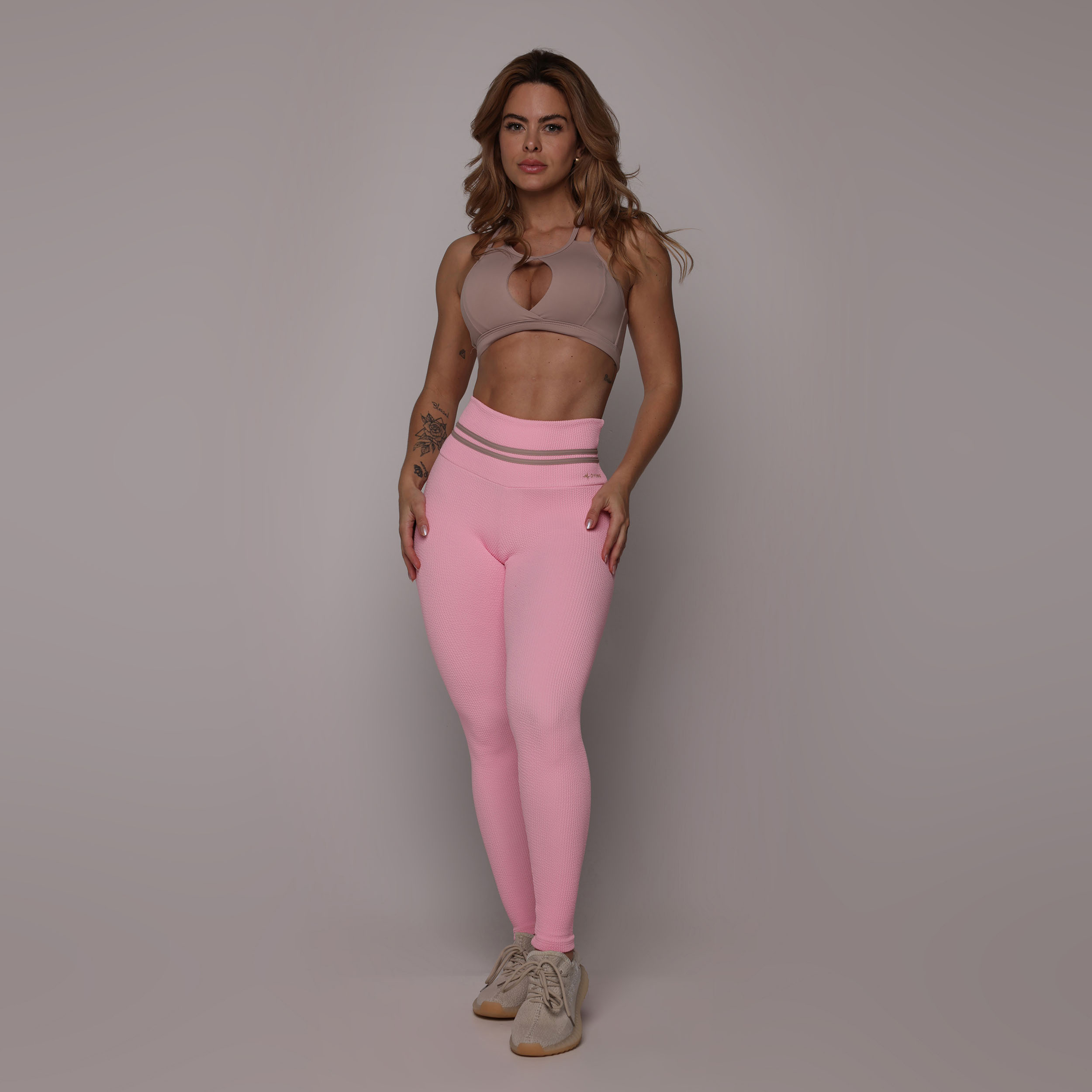 LEGGING EMPINA BUMBUM JACQUARD CONFORT ROSA CHICLETE - Imagem 5