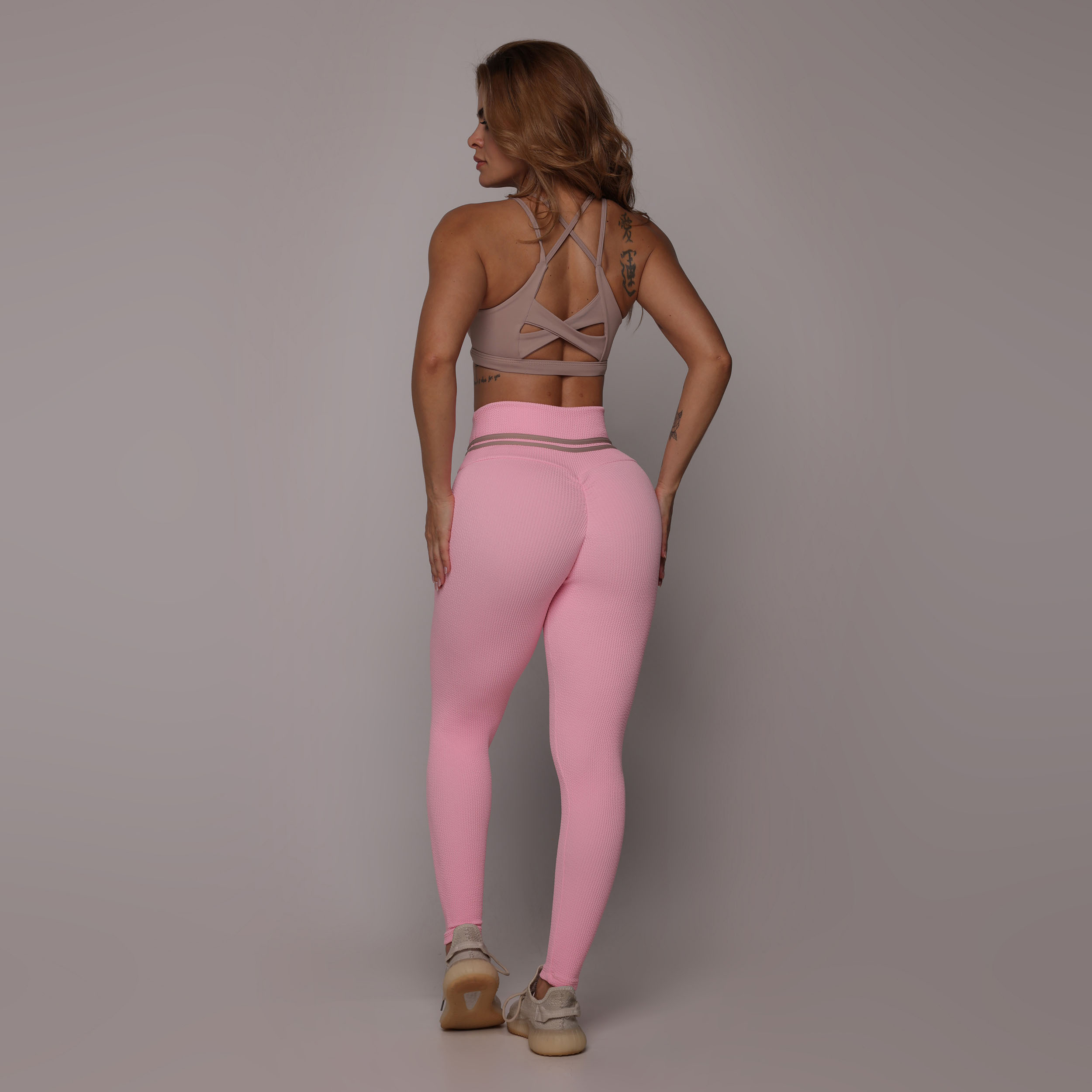 LEGGING EMPINA BUMBUM JACQUARD CONFORT ROSA CHICLETE - Imagem 6