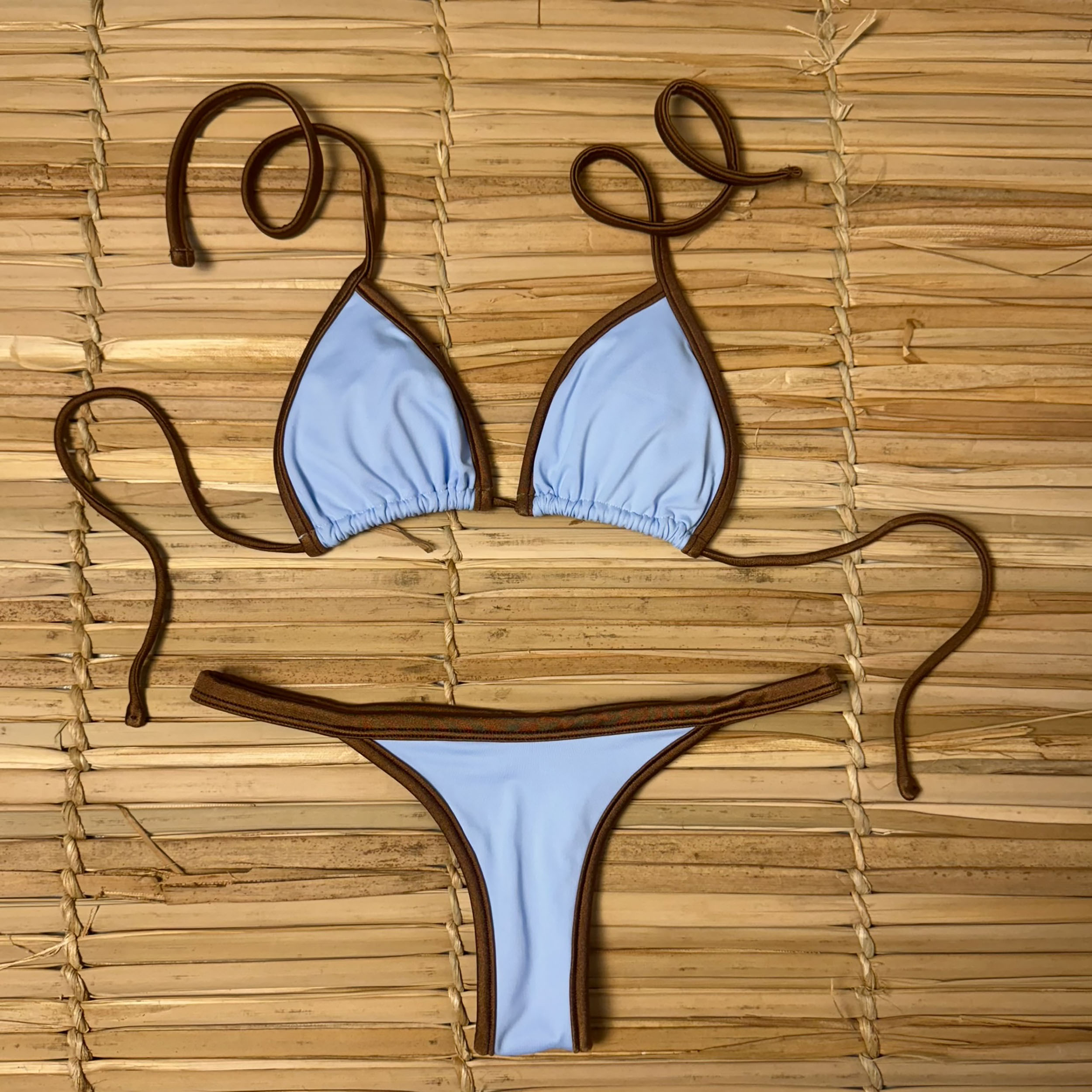 BIQUÍNI CORTININHA CÉU AZUL COM COFFEE - Imagem 4