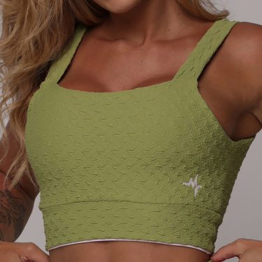 TOP FAIXA JACQUARD DIAMOND OLIVA