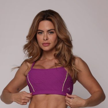 TOP HOPE JACQUARD GRAFIATO MALVA