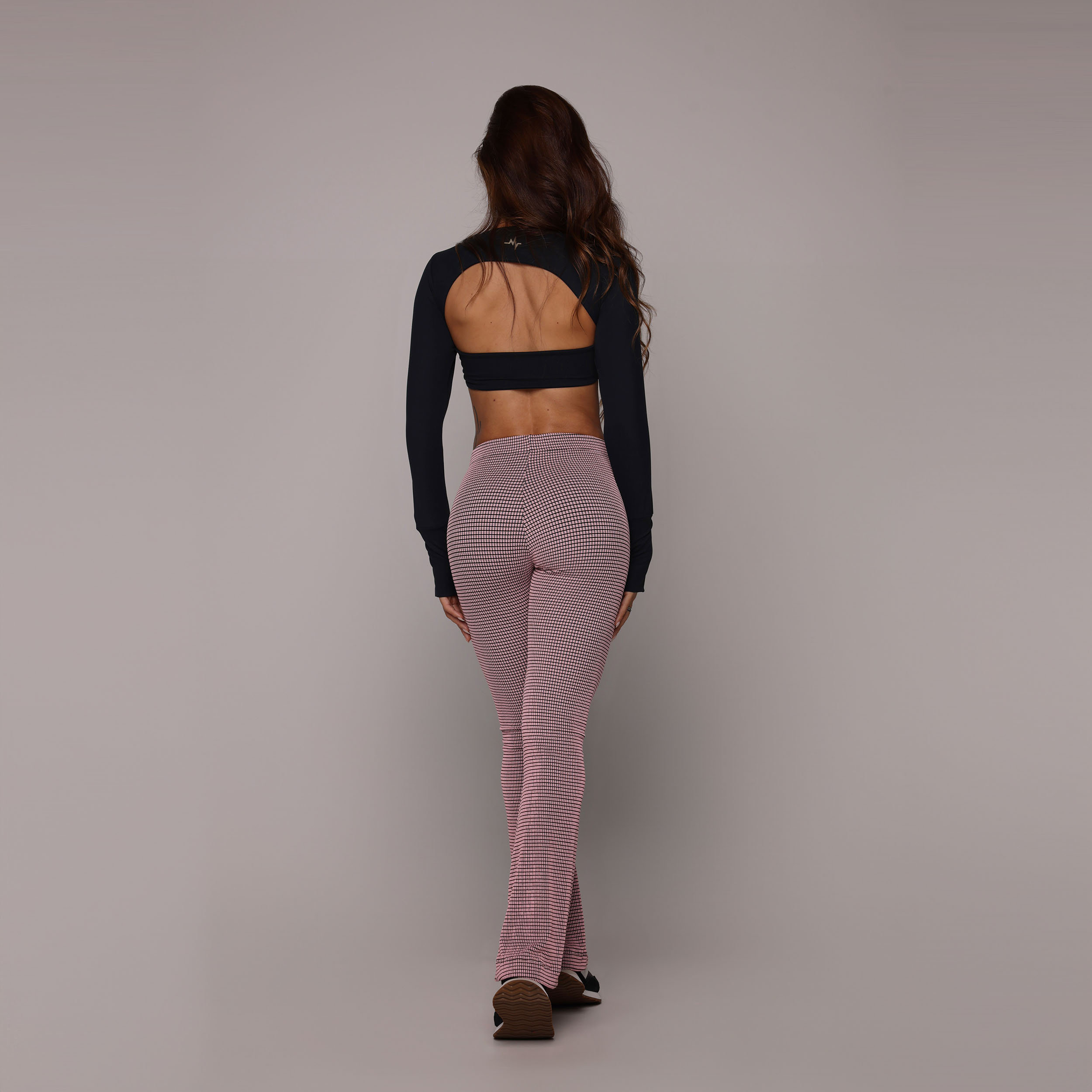 CALÇA FLARE JACQUARD CONFORT TWEED ROSÊ - Imagem 5