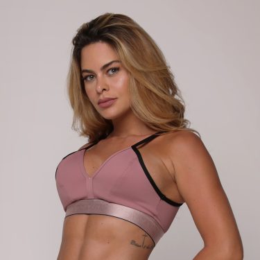 TOP MILANO BLACKOUT ROSA SECO COM PRETO