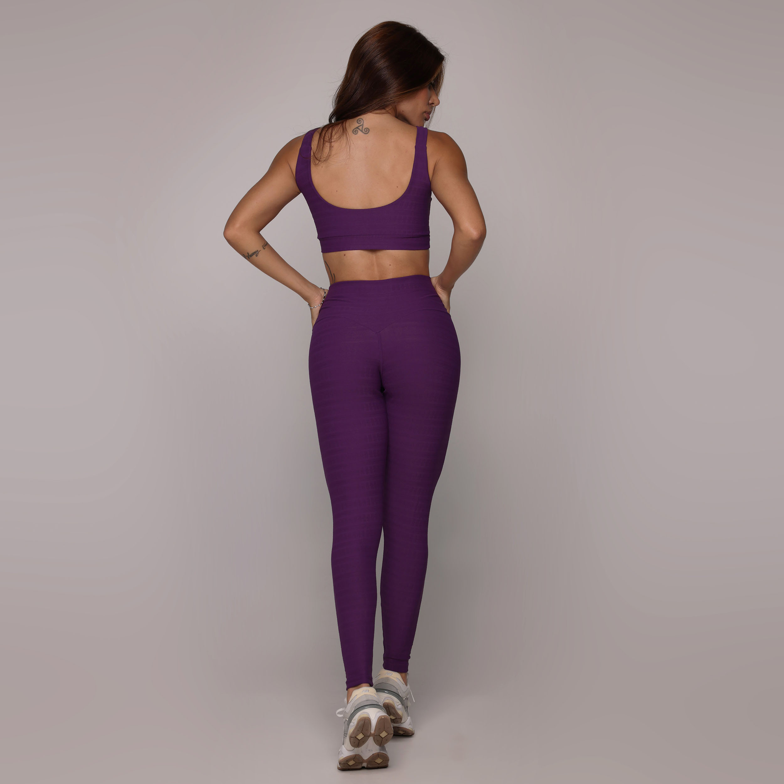 LEGGING SENSE JACQUARD FLOWERS PURPLE - Imagem 6