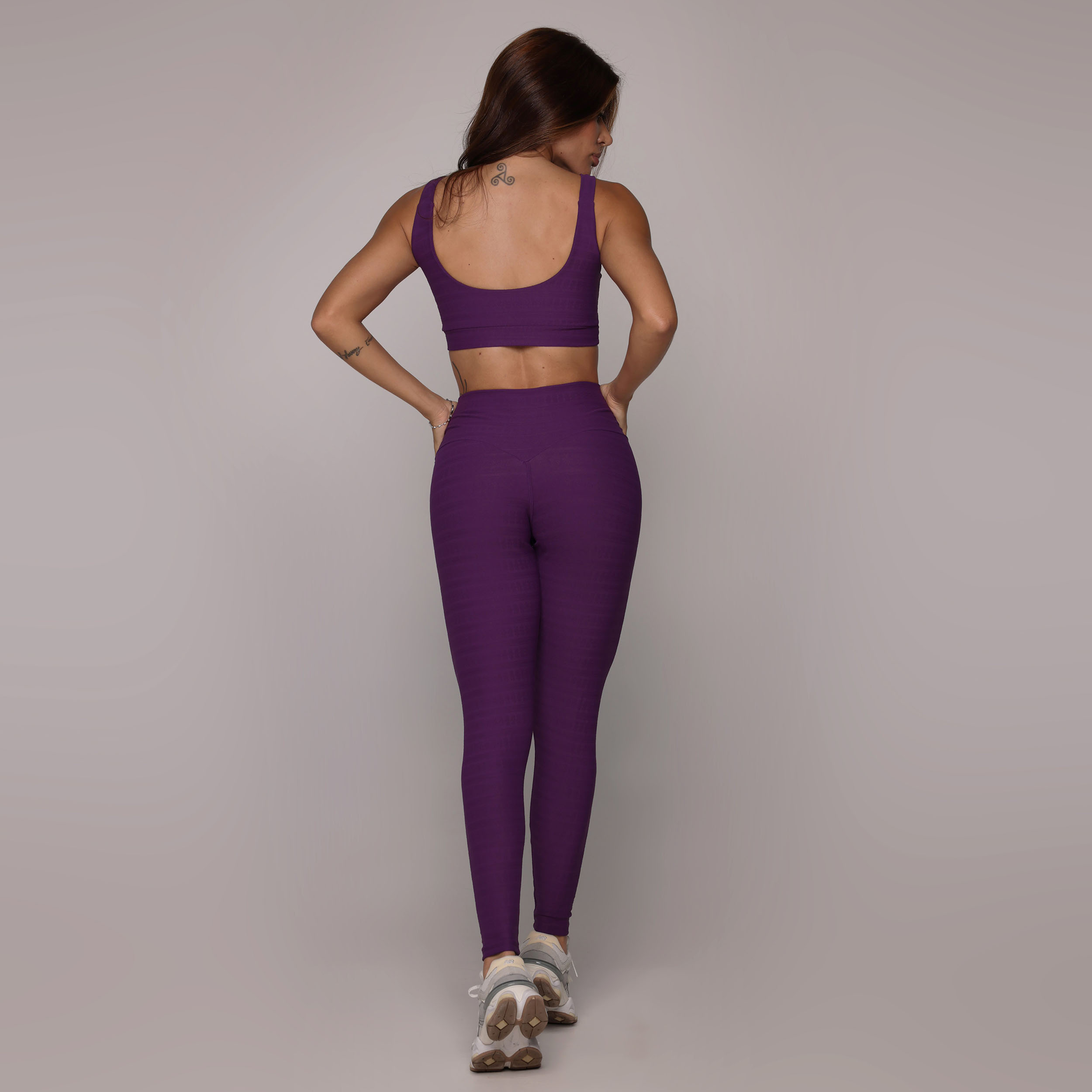 TOP GEÓRGIA JACQUARD FLOWERS PURPLE - Imagem 5