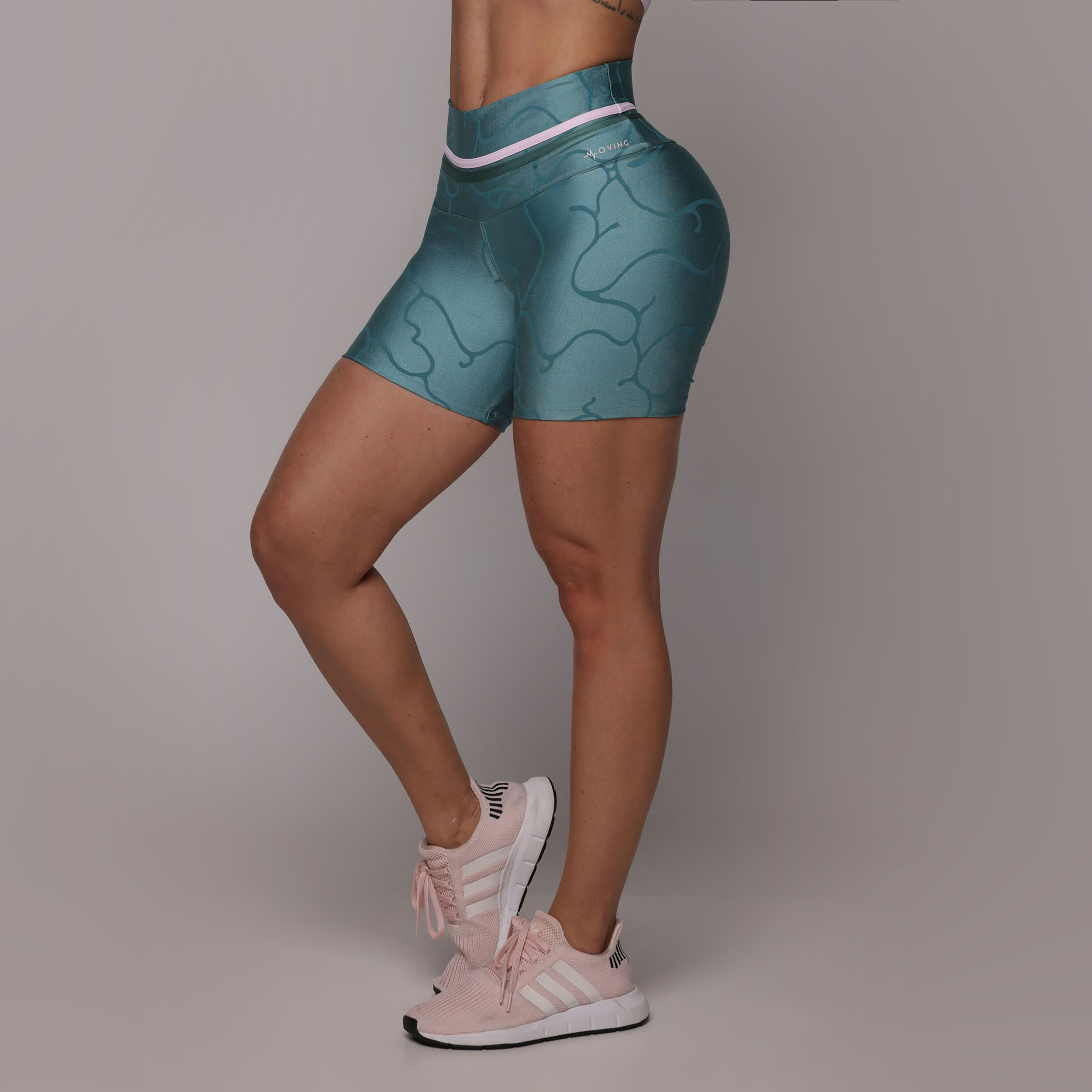 SHORT EMPINA BUMBUM JACQUARD ROOT VERDE ÁGUA - Imagem 3