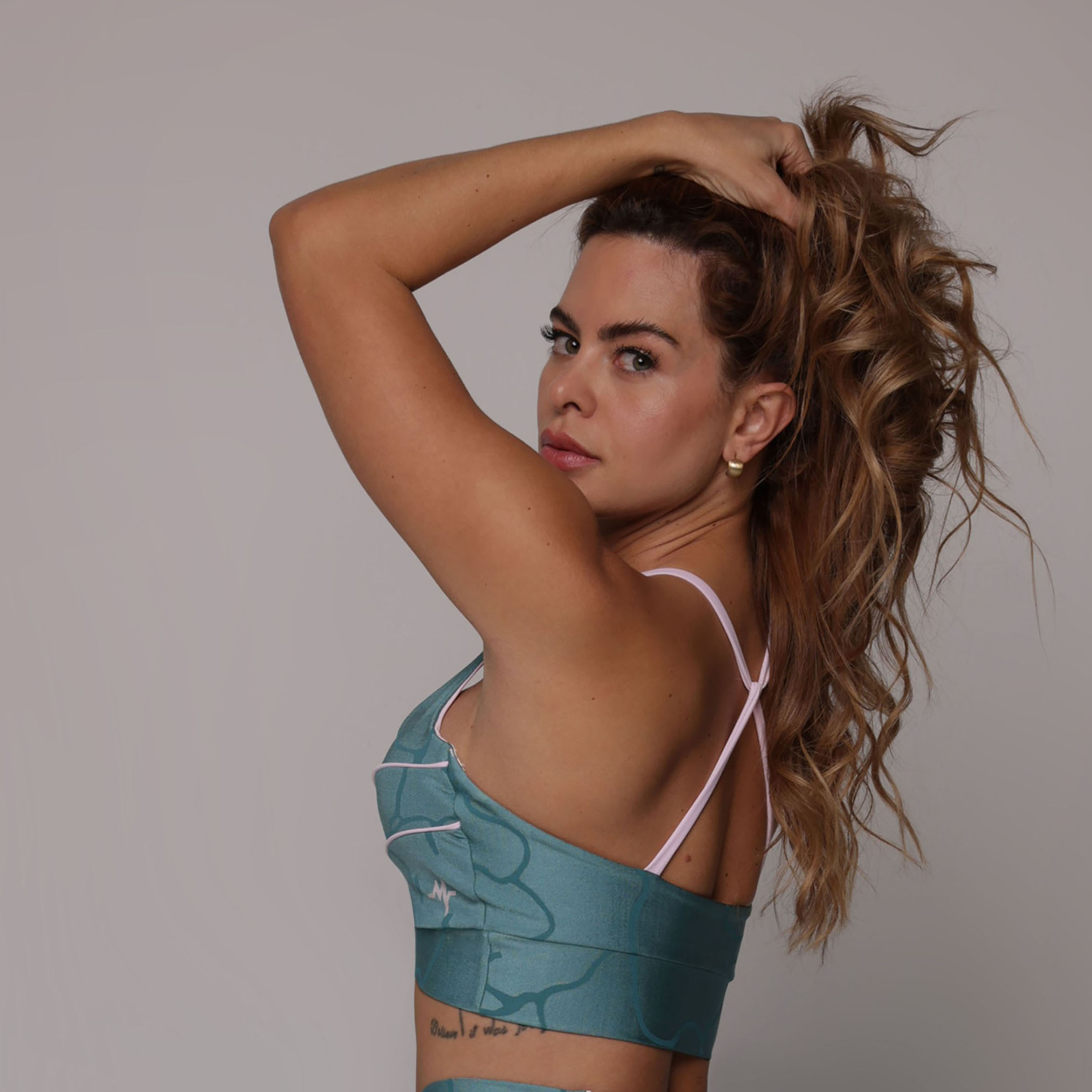 TOP CAPRI JACQUARD ROOT VERDE ÁGUA - U - Imagem 4