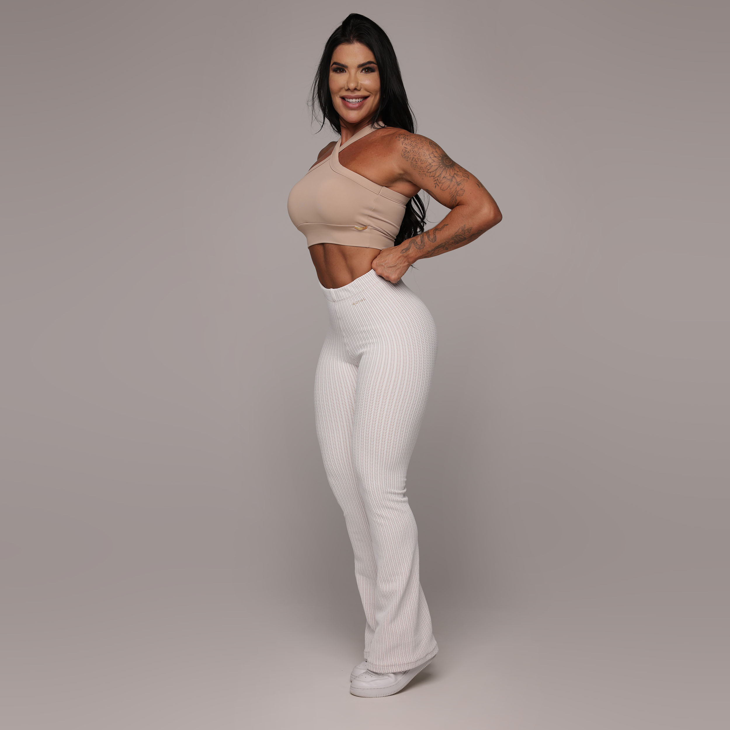 CALÇA FLARE JACQUARD WEAVE - Imagem 6