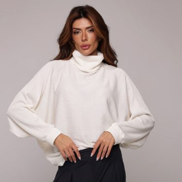 BLUSÃO WING CANELADO OFF-WHITE