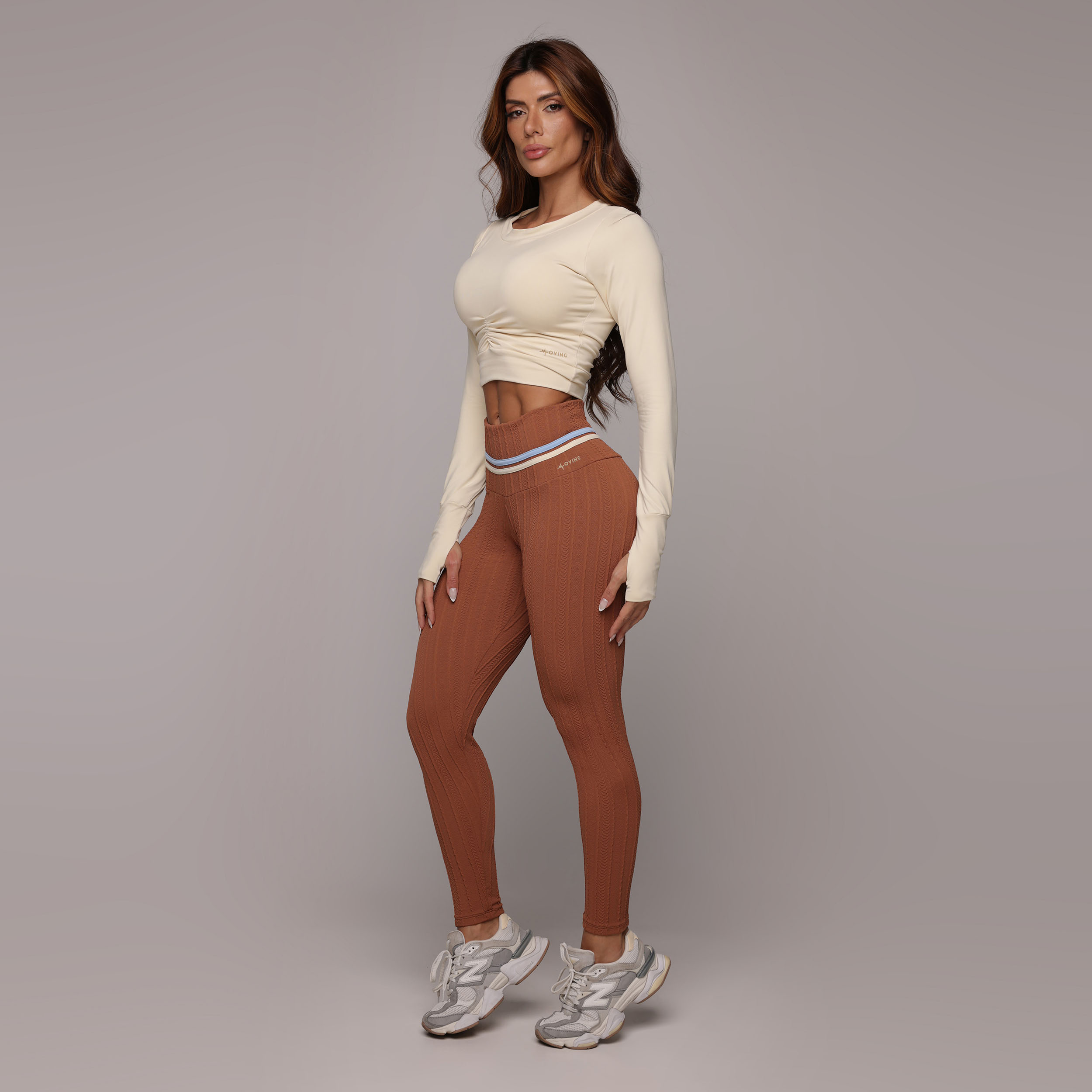 LEGGING EMPINA BUMBUM JACQUARD BRAID CARVALHO - Imagem 7
