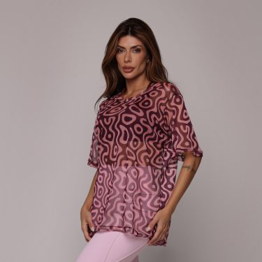 CAMISETA BÁSICA OVERSIZED DE TULE BATÔ EXCLUSIVA