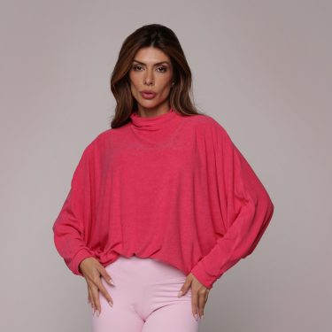 BLUSÃO WING ROSA PINK AVELUDADO