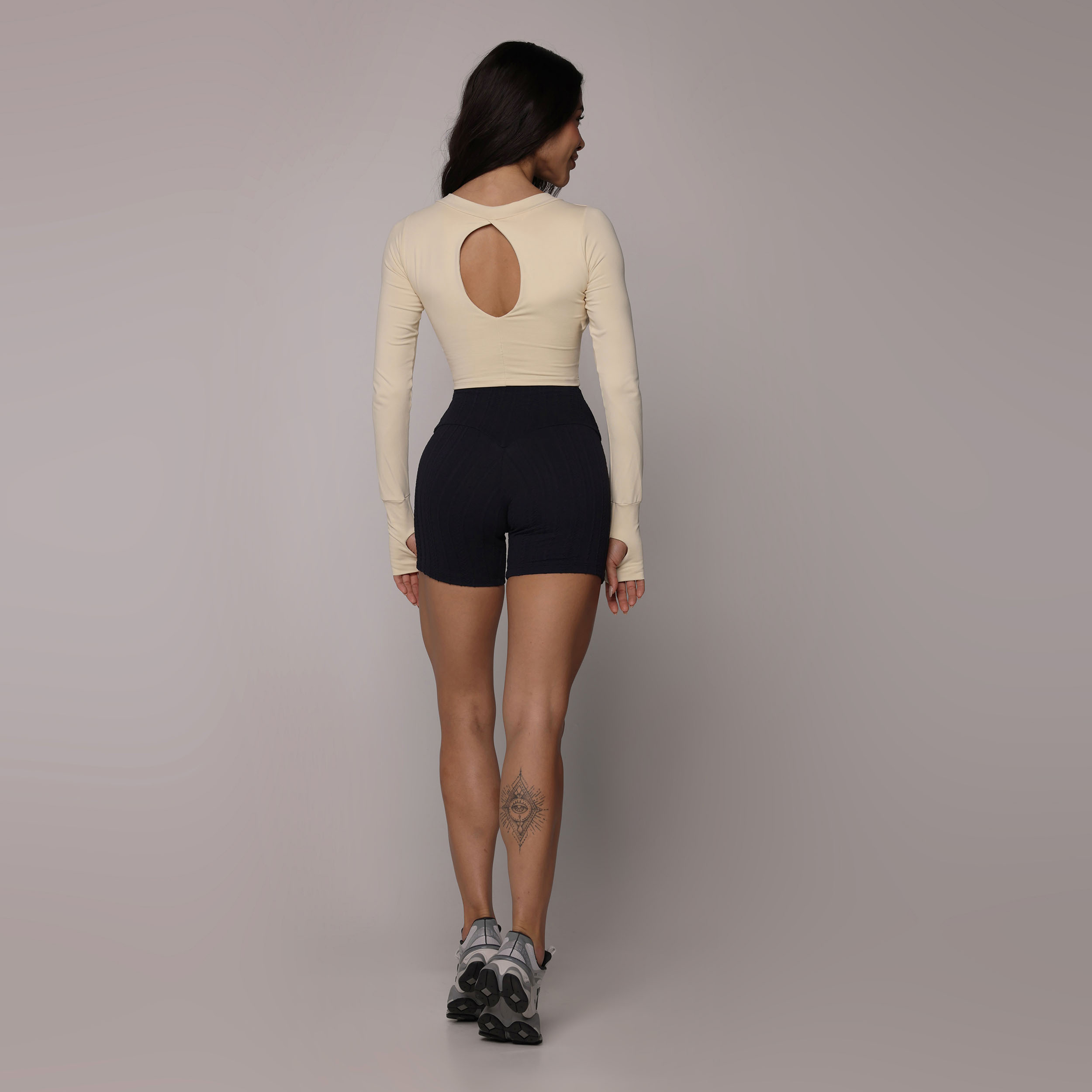 SHORT HEART JACQUARD BRAID PRETO - Imagem 4