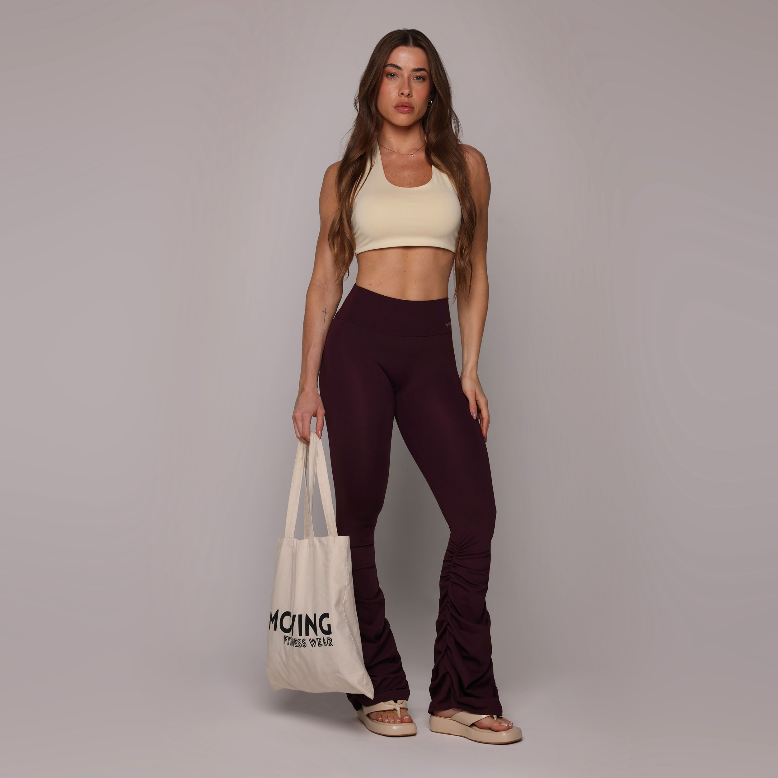 CALÇA FLARE DRAPE AMEIXA - Imagem 3